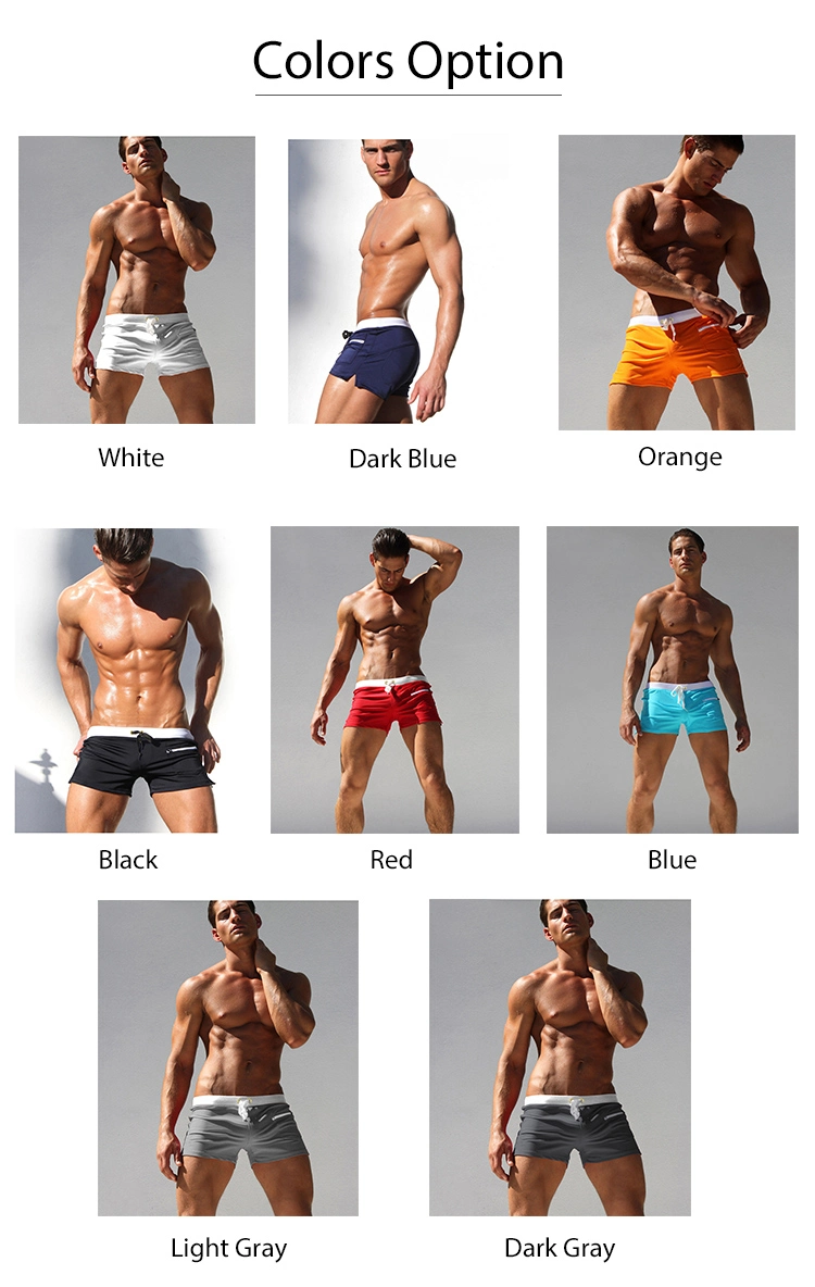 Hot Sale OEM Black Custom Blank Summer Men′s Swim Trunks