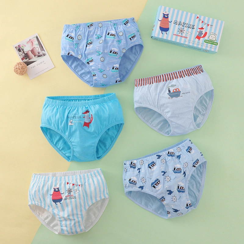 Pure Cotton Cute Pattern Baby Shorts Boys Square Elastic Leggings Children′ S Underwear